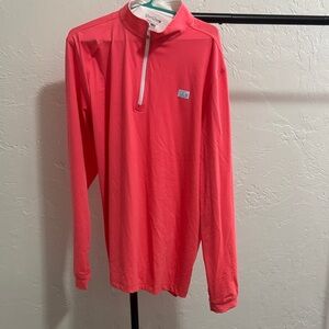 Coral Good Good Golf 3/4 Quarter-Zip Pullover
